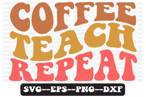 Coffee Teach Repeat Retro Svg Design: A Practical Embroidery Asset