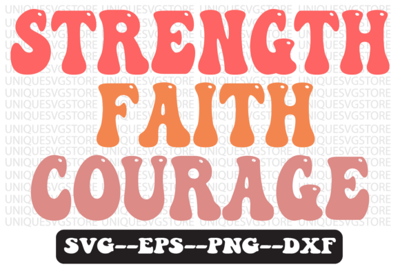Strength Faith Quote Retro Svg Design Review for Real Embroidery Projects